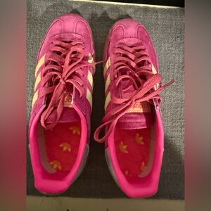 Adidas Fuchsia and Beige Handball Spezial Sneakers